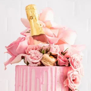 Valentine Champagne Rose Cake